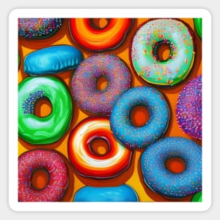 Colorful Donuts Orange Sticker